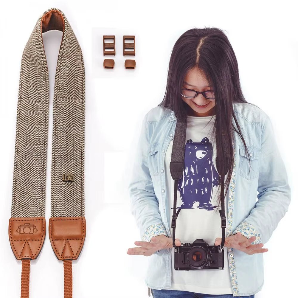 Vintage - Style Cotton Camera Neck Strap for SLR & DSLR Cameras - Dutch|Thrift